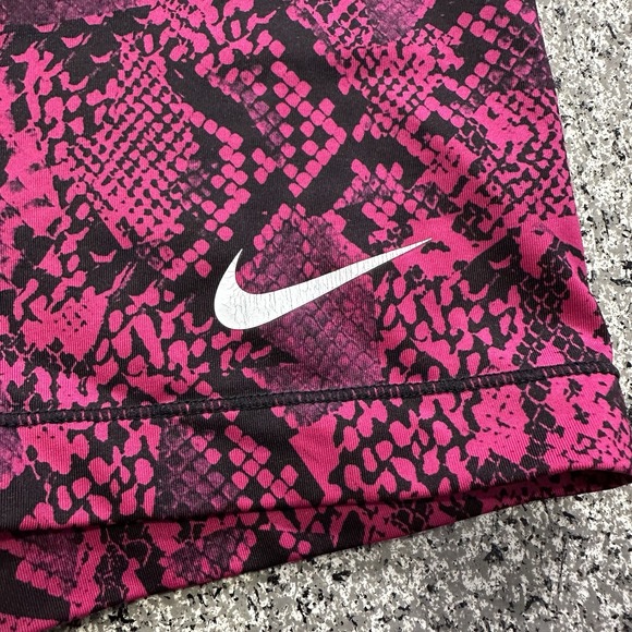 Nike Pro Spandex Shorts Womens M Pink Snake Print Compression 3" - Picture 2 of 8